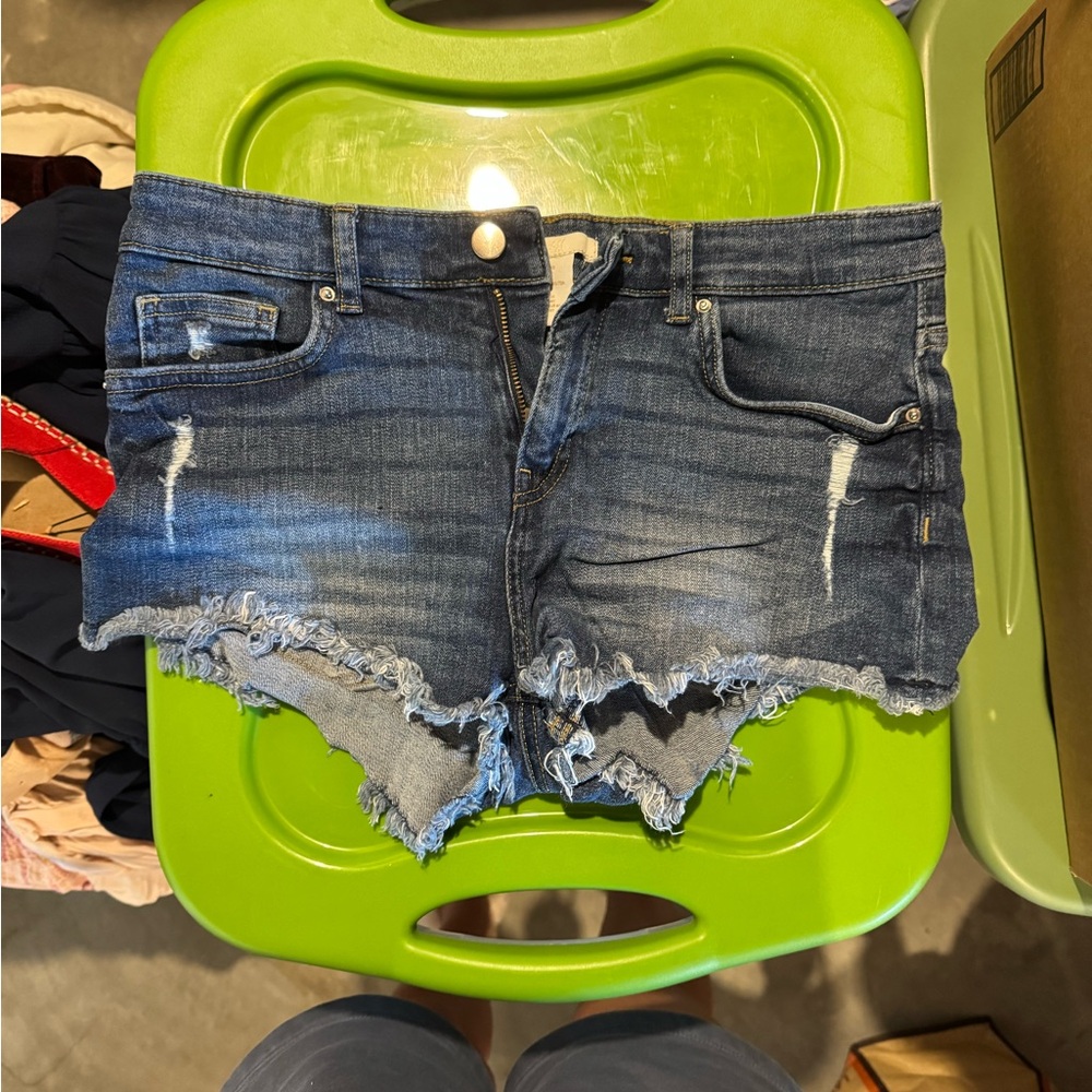 H&M Blue Distressed Jean Shorts